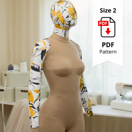 Sewing Pattern for Corset Dress Form Full Set Size 2