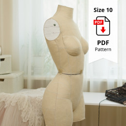 Sewing Pattern for Corset Dress Form Torso Set Size 10