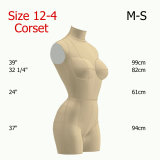 Sewing Pattern for Corset Dress Form Torso Set Size 12-4 Sewing Pattern for Corset Dress Form Torso Set Size 12-4