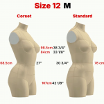 Торс корсетного манекену 12 розміру з чохлом. Викрійки у форматі PDF