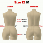 Торс корсетного манекену 12 розміру з чохлом. Викрійки у форматі PDF