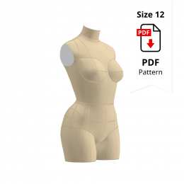 Sewing Pattern for Corset Dress Form Torso Set Size 12