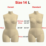 Торс корсетного манекену 14 розміру з чохлом. Викрійки у форматі PDF