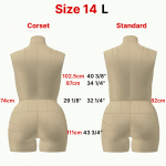 Торс корсетного манекену 14 розміру з чохлом. Викрійки у форматі PDF