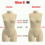 Sewing Pattern for Corset Dress Form Torso Set Size 8 With Low Stretch Cover Included