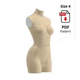 Sewing Pattern for Corset Dress Form Torso Set Size 4