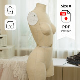 Sewing Pattern for Corset Dress Form Torso Set Size 0