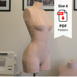 Sewing Pattern for Corset Dress Form Low Stretch Cover Size 6