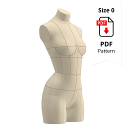 Sewing Pattern for Corset Dress Form Low Stretch Cover Size 0