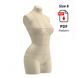 Sewing Pattern for Corset Dress Form Low Stretch Cover Size 8