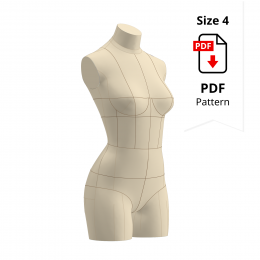 Sewing Pattern for Corset Dress Form Low Stretch Cover Size 4