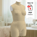 Standard Dress Form Torso Set Size 12 PDF Patterns