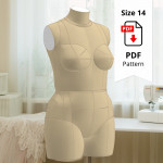 Standard Dress Form Torso Set Size 14 PDF Patterns