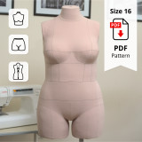 Sewing Pattern for Standard Dress Form Torso Set Size 16 With Cover Included