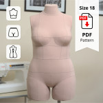 Sewing Pattern for Standard Dress Form Torso Set Size 18 With Cover Included