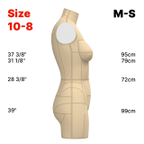 Sewing Pattern for Non-standard Dress Form Torso Set Size 10 - Size 8