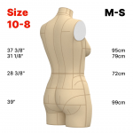 Торс нестандартного манекену  розміру 10 (верх) - 8 (низ). Викрійки у форматі PDF