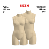 Sewing Pattern for Dress Form Torso Set Petite Size 6 (top + bottom)
