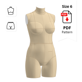 Sewing Pattern for Dress Form Torso Set Petite Size 6 (top + bottom)