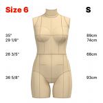 Торс  манекену  розміру 6 розміру для невисоких жінок. Викрійки у форматі PDF