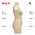 Торс  манекену  розміру 6 розміру для невисоких жінок. Викрійки у форматі PDF