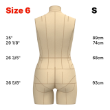 Sewing Pattern for Dress Form Torso Set Petite Size 6 (top + bottom)
