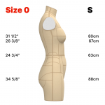 Торс  манекену  розміру 0 розміру для невисоких жінок. Викрійки у форматі PDF