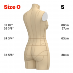 Торс  манекену  розміру 0 розміру для невисоких жінок. Викрійки у форматі PDF