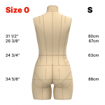 Торс  манекену  розміру 0 розміру для невисоких жінок. Викрійки у форматі PDF