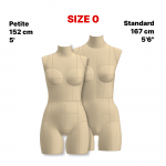 Торс  манекену  розміру 0 розміру для невисоких жінок. Викрійки у форматі PDF