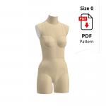 Sewing Pattern for Standard Dress Form Torso Set Size 0