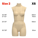 Sewing Pattern for Standard Dress Form Torso Set Size 2