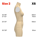 Sewing Pattern for Standard Dress Form Torso Set Size 2