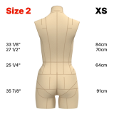 Sewing Pattern for Standard Dress Form Torso Set Size 2