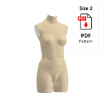 Sewing Pattern for Standard Dress Form Torso Set Size 2