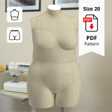 Торс манекену 20 розміру (Plus Size). Викрійки у форматі PDF