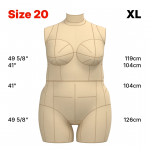 Торс манекену 20 розміру (Plus Size). Викрійки у форматі PDF Торс манекену 20 розміру (Plus Size). Викрійки у форматі PDF