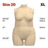 Sewing Pattern for Plus Size Dress Form Torso Set Size 20
