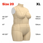 Торс манекену 20 розміру (Plus Size). Викрійки у форматі PDF Торс манекену 20 розміру (Plus Size). Викрійки у форматі PDF