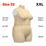 Торс манекену 22 розміру (Plus Size). Викрійки у форматі PDF