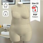 Торс манекену 22 розміру (Plus Size). Викрійки у форматі PDF Торс манекену 22 розміру (Plus Size). Викрійки у форматі PDF