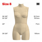 Sewing Pattern for Standard Dress Form Full Set Size 8