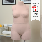 Sewing Pattern for Standard Dress Form Torso Set Size 18 With Cover Included