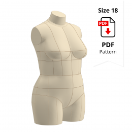 Sewing Pattern for Standard Dress Form Cover Size 18