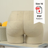 Sewing Pattern for Standard Dress Form Bottom Size 16