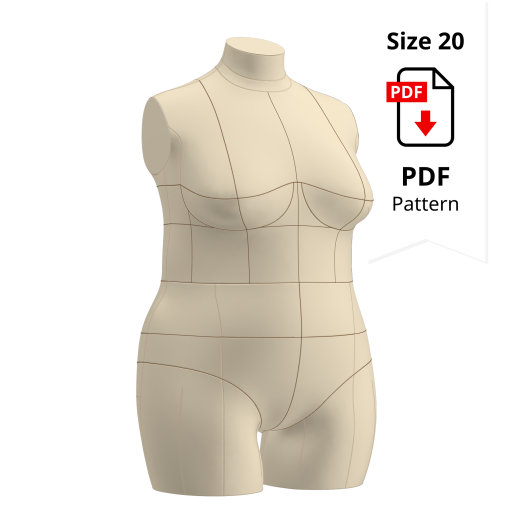 Sewing Pattern for Plus Size Dress Form Cover Size 20