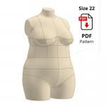 Чохол для Plus Size торса 22 розміру. Викрійки у форматі PDF