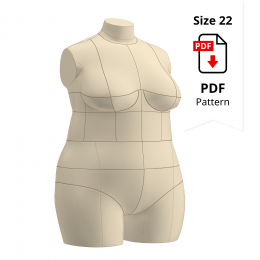 Sewing Pattern for Plus Size Dress Form Cover Size 22