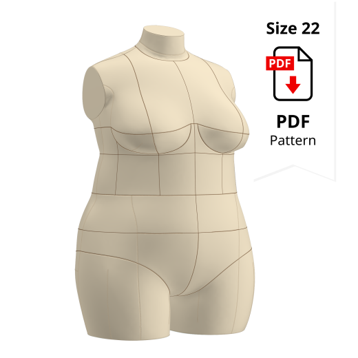 Sewing Pattern for Plus Size Dress Form Cover Size 22