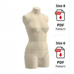 Sewing Pattern for Cover for non-standard Dress Form Size 8-6